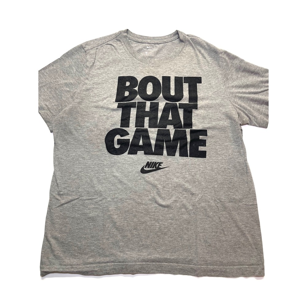 Nike Mens Bout That Game Graphic T-Shirt Gray Large Short Sleeve Crewneck 0357